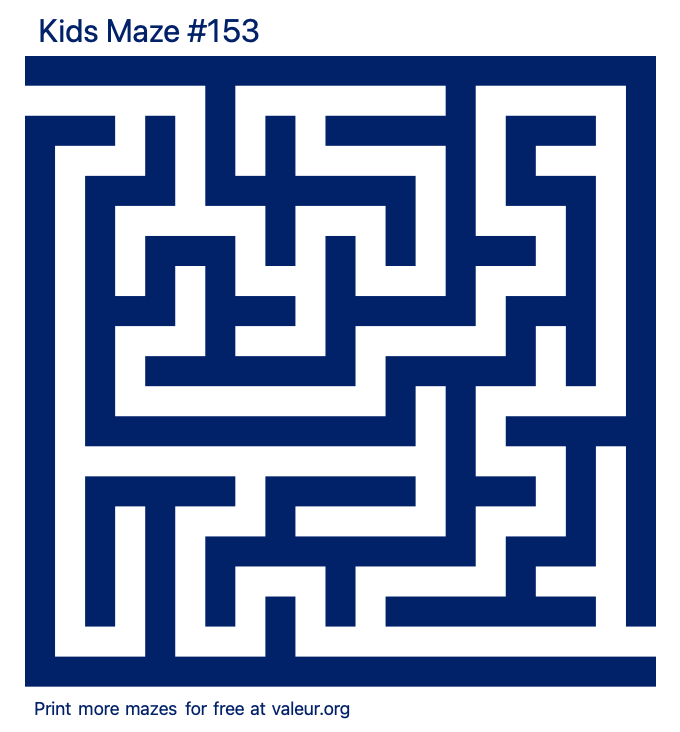 Free Printable Kids Maze number 153