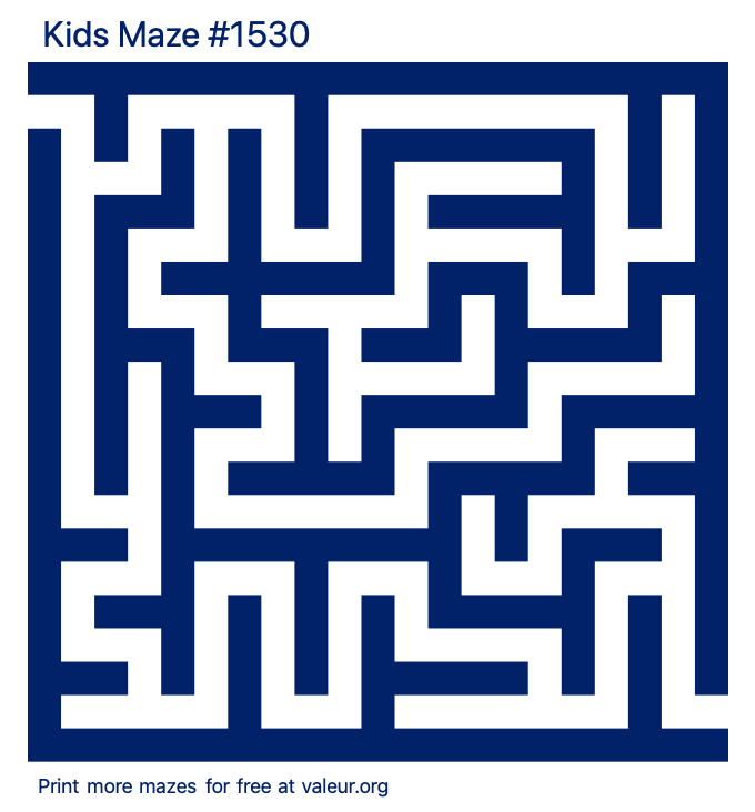 Free Printable Kids Maze number 1530