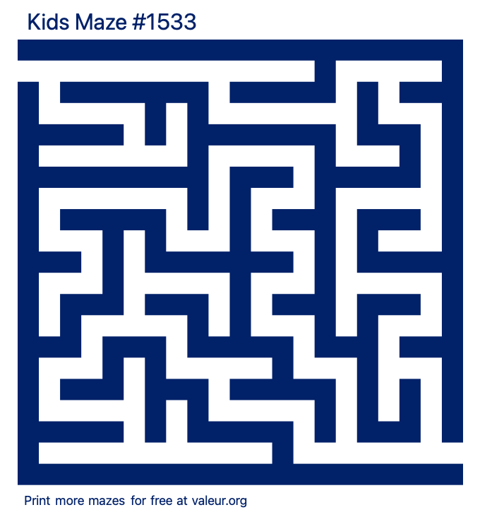 Free Printable Kids Maze number 1533