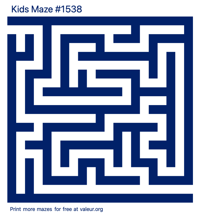 Free Printable Kids Maze number 1538