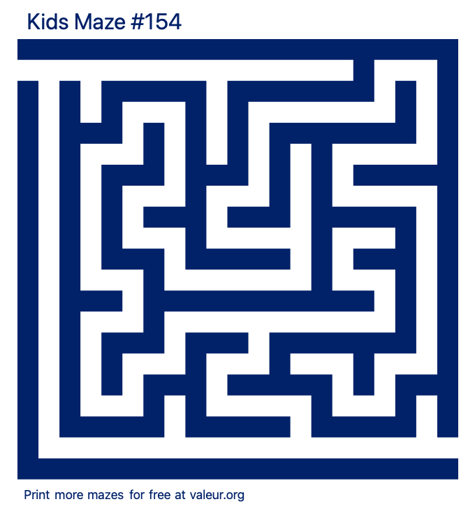 Free Printable Kids Maze number 154