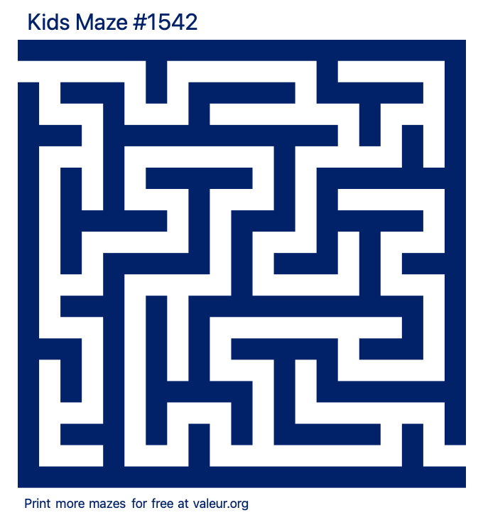 Free Printable Kids Maze number 1542