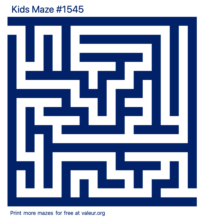 Free Printable Kids Maze number 1545