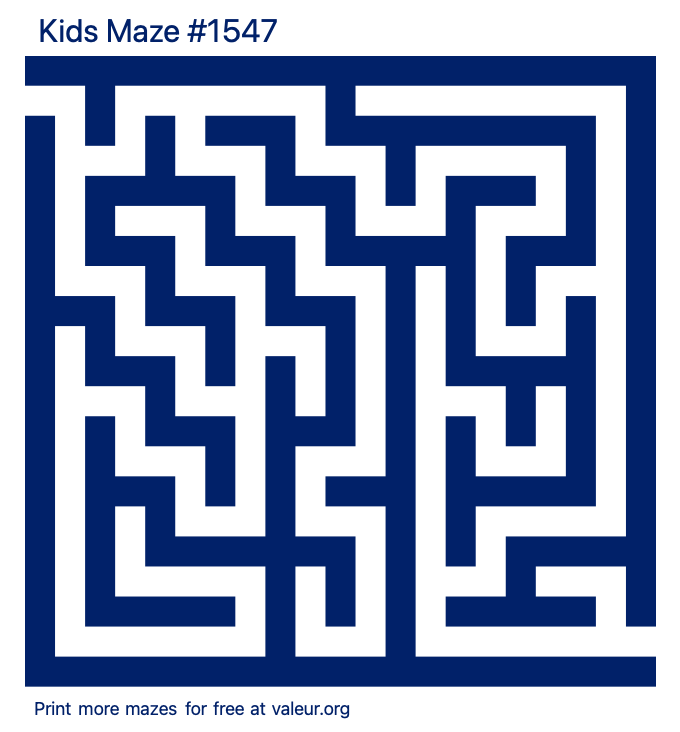 Free Printable Kids Maze number 1547