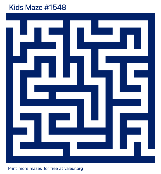 Free Printable Kids Maze number 1548