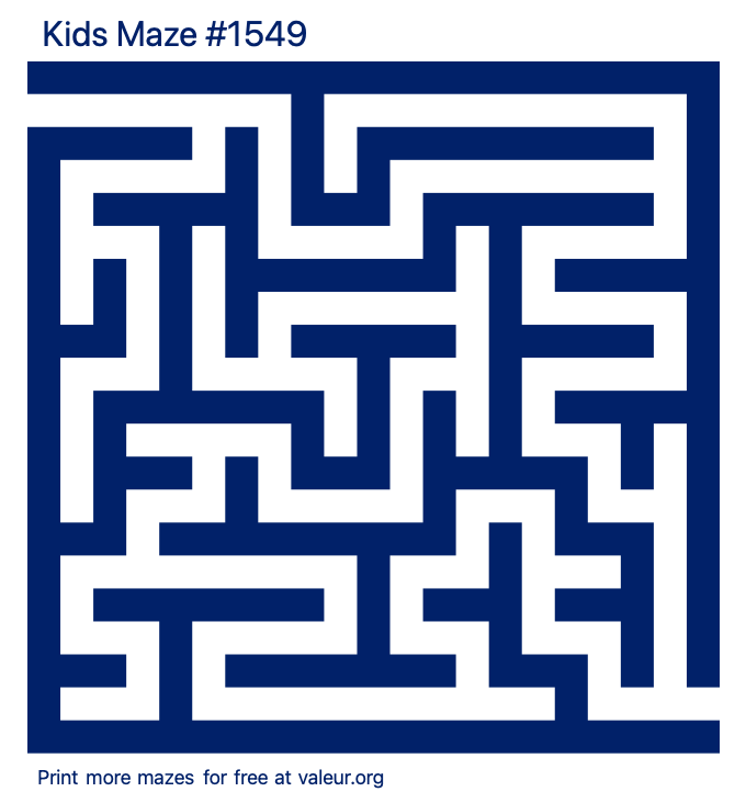 Free Printable Kids Maze number 1549