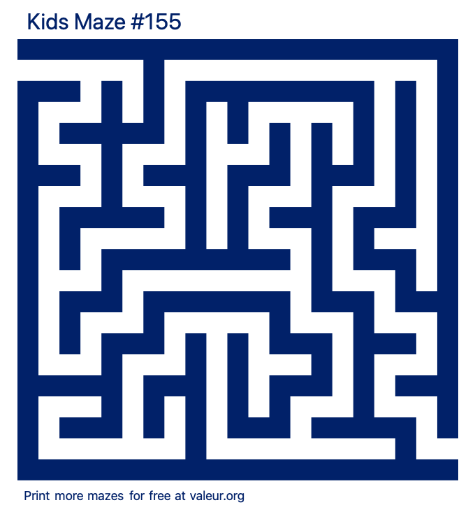 Free Printable Kids Maze number 155