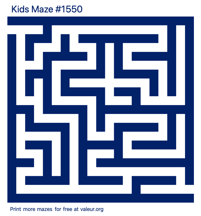 Free Printable Kids Maze number 1550