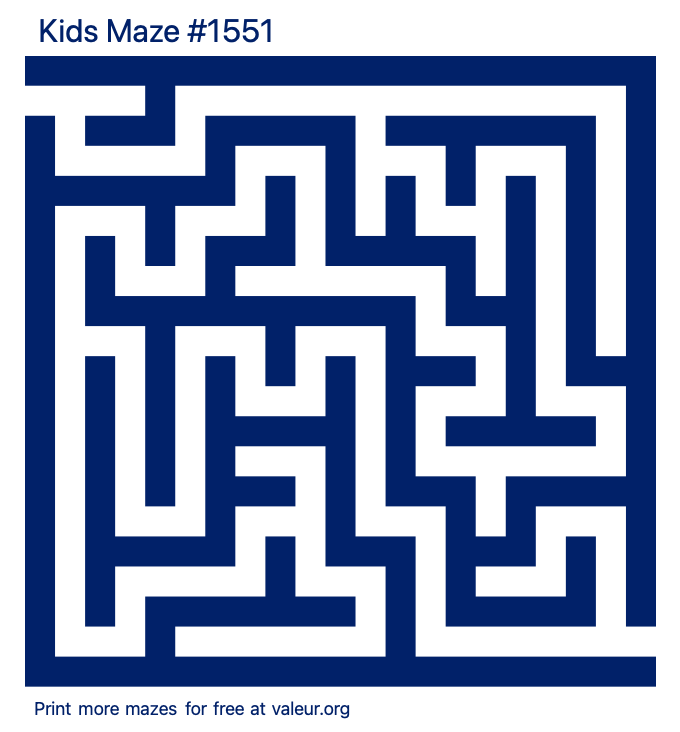 Free Printable Kids Maze number 1551