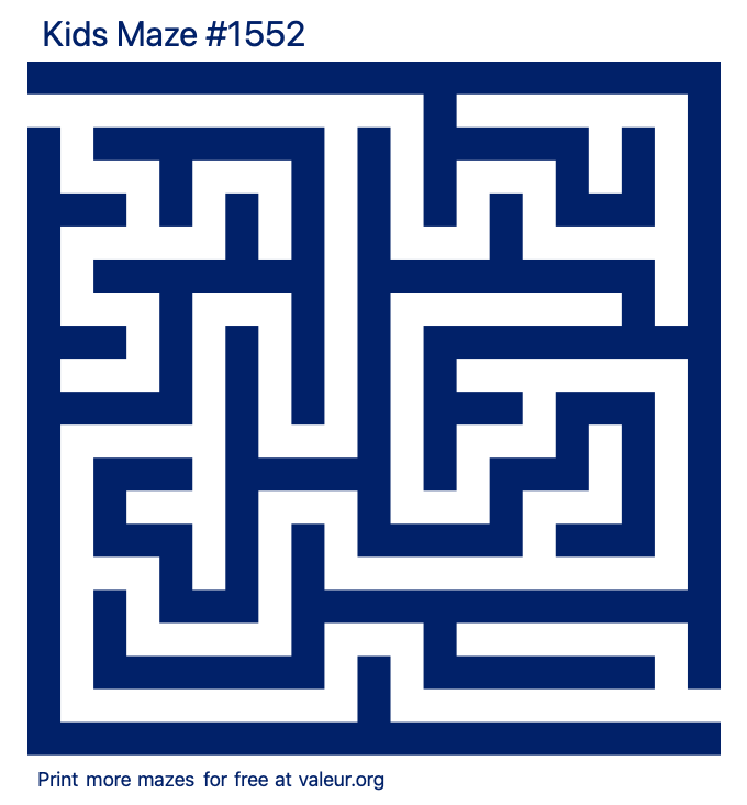 Free Printable Kids Maze number 1552