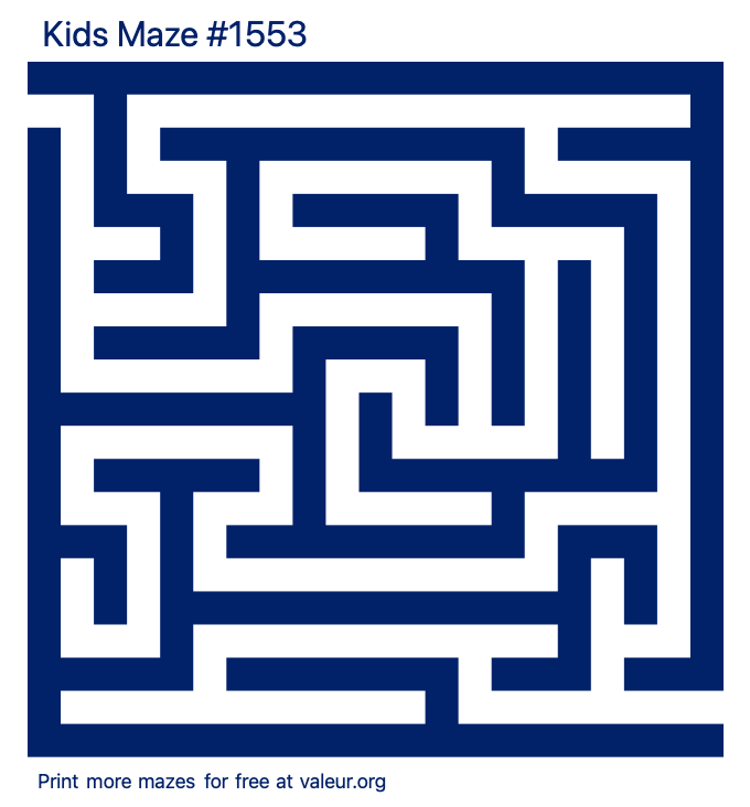 Free Printable Kids Maze number 1553