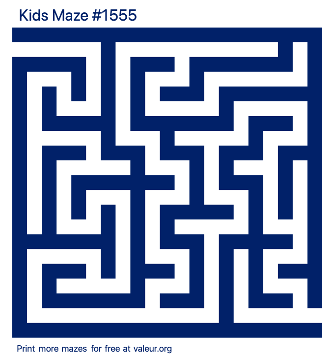 Free Printable Kids Maze number 1555