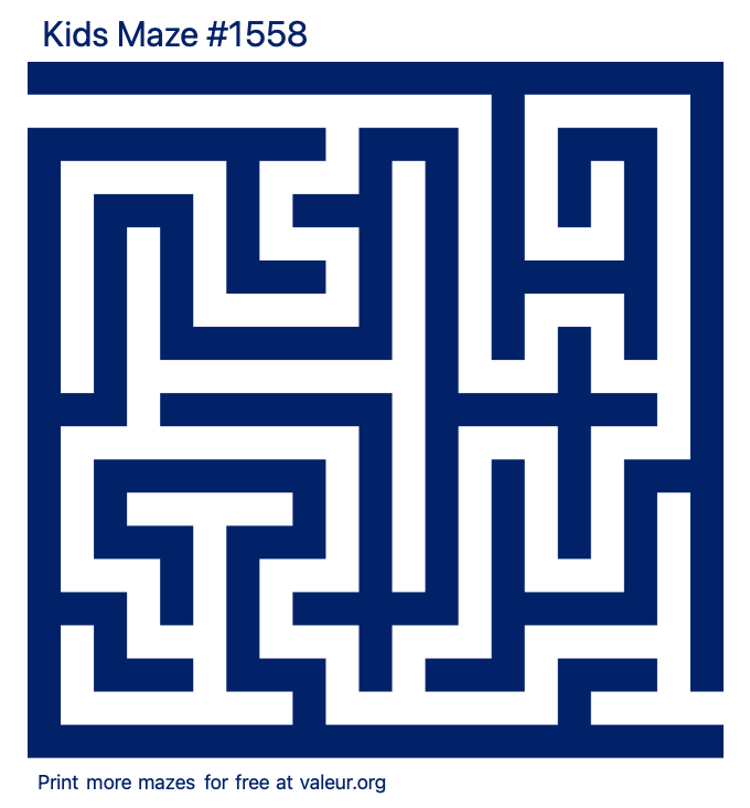 Free Printable Kids Maze number 1558