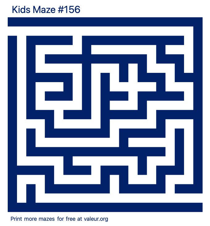 Free Printable Kids Maze number 156