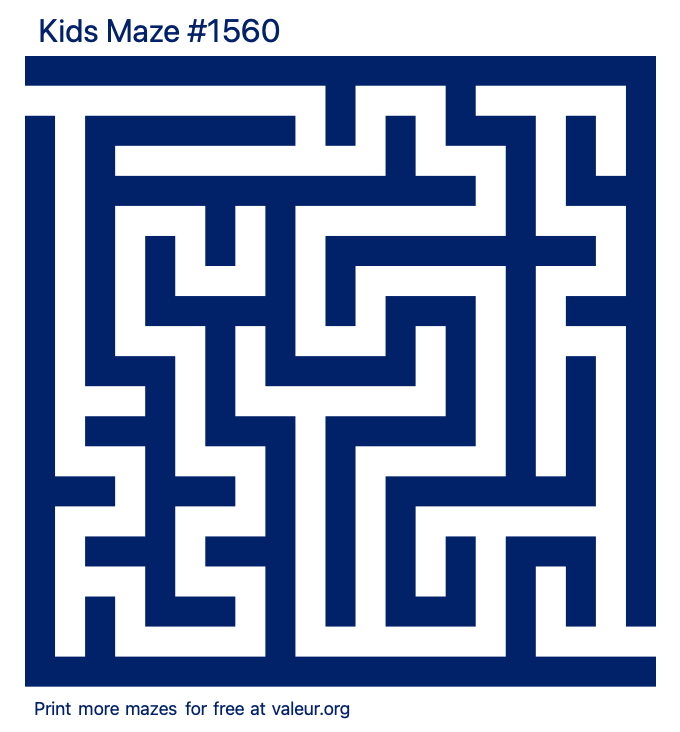 Free Printable Kids Maze number 1560