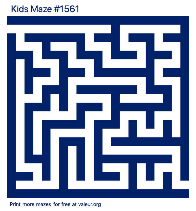 Free Printable Kids Maze number 1561