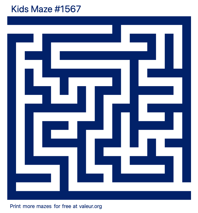 Free Printable Kids Maze number 1567