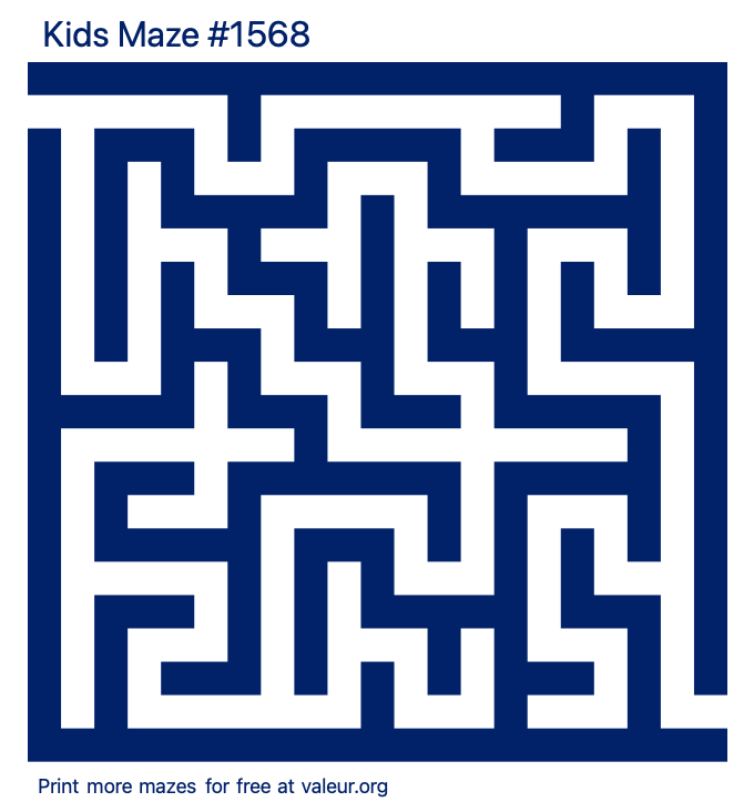 Free Printable Kids Maze number 1568