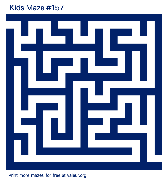 Free Printable Kids Maze number 157