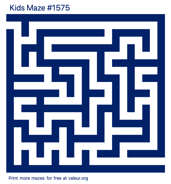 Free Printable Kids Maze number 1575