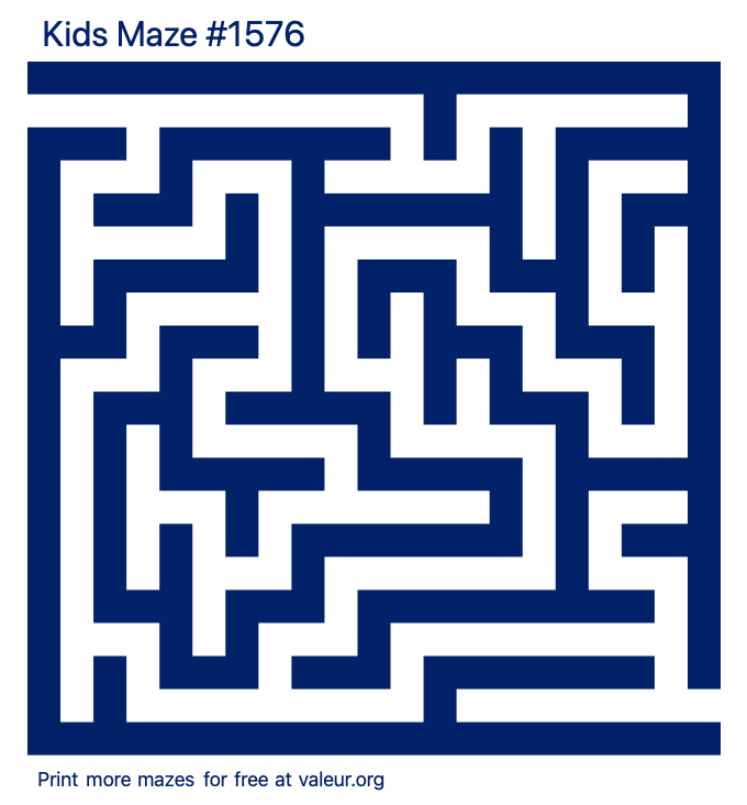 Free Printable Kids Maze number 1576