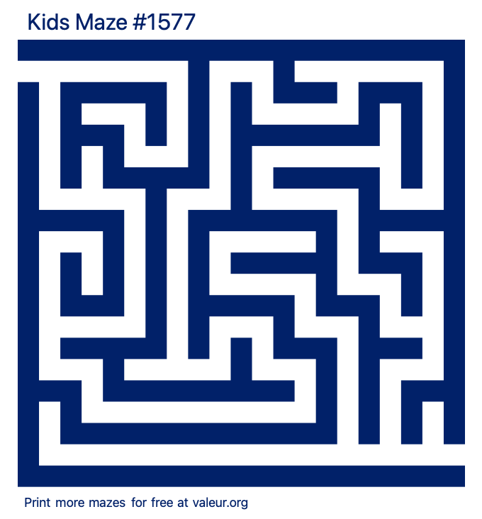 Free Printable Kids Maze number 1577