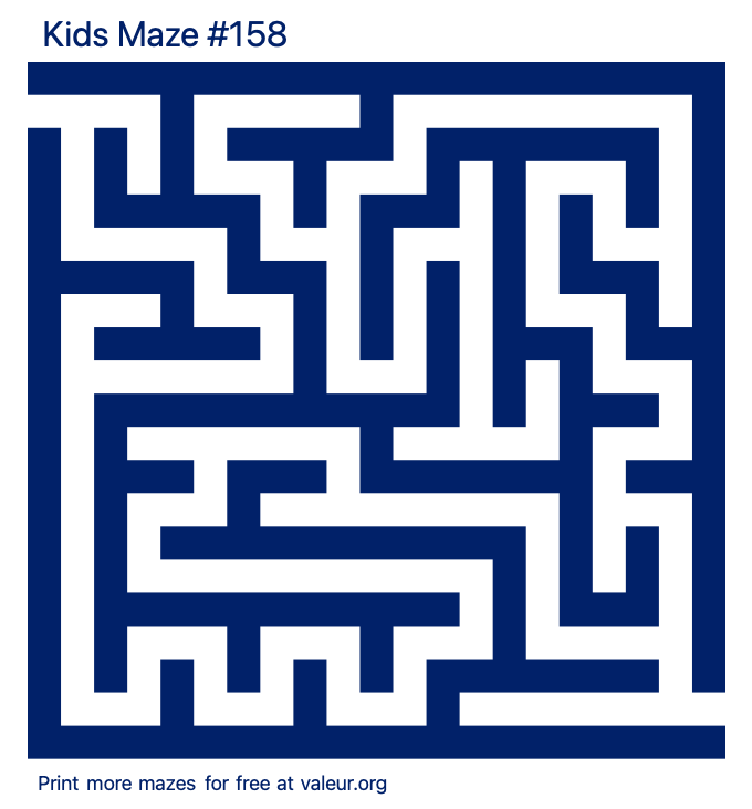 Free Printable Kids Maze number 158