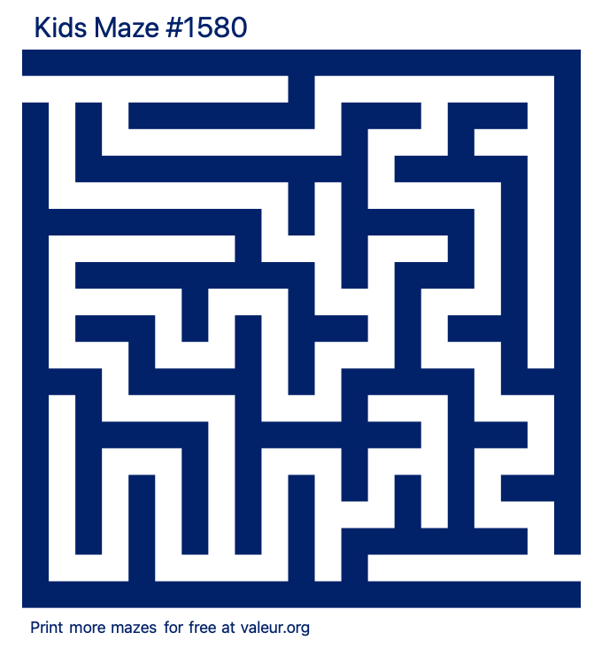 Free Printable Kids Maze number 1580