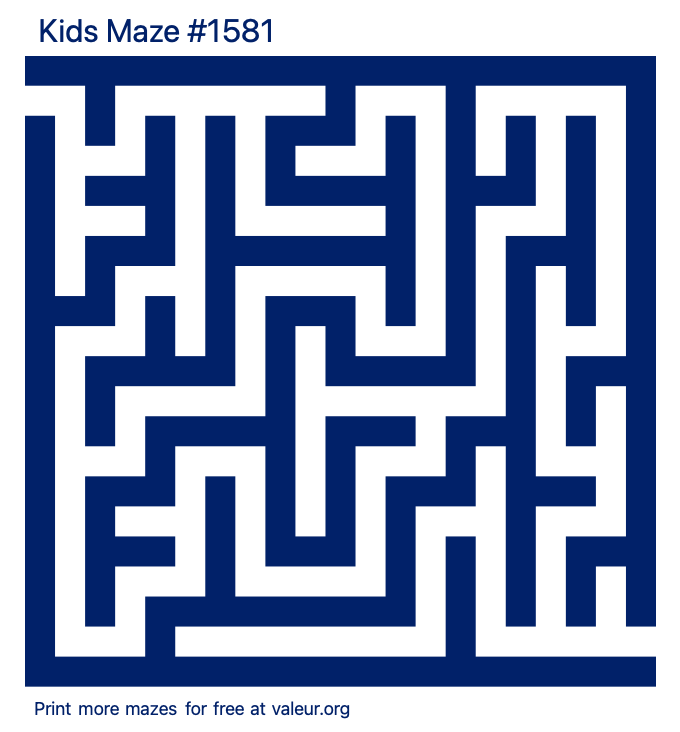 Free Printable Kids Maze number 1581