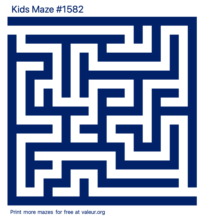 Free Printable Kids Maze number 1582