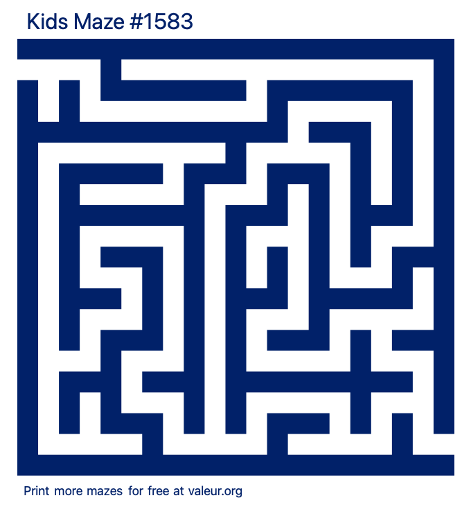 Free Printable Kids Maze number 1583