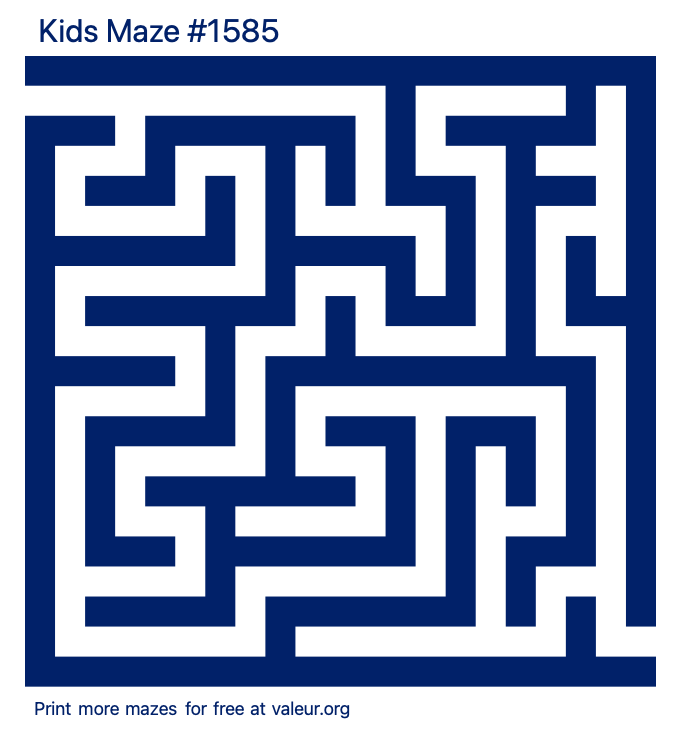 Free Printable Kids Maze number 1585