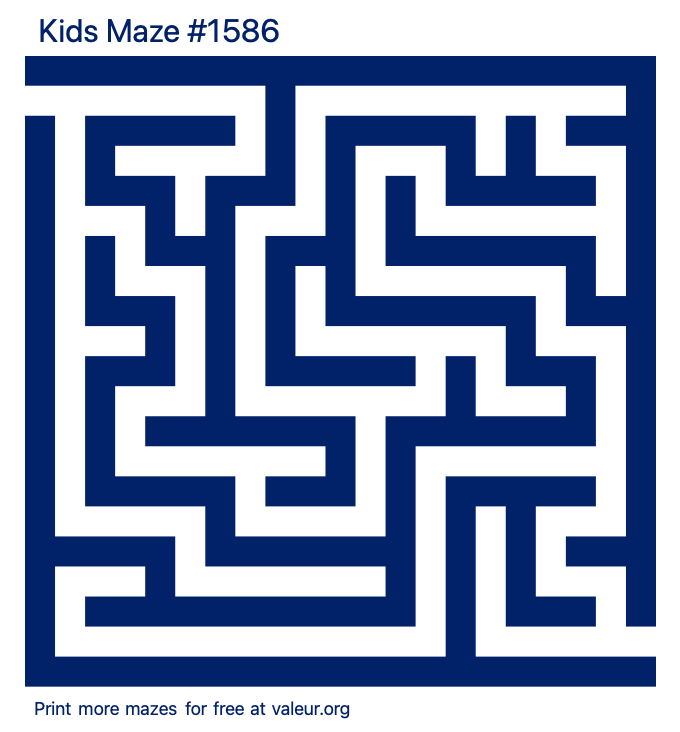 Free Printable Kids Maze number 1586