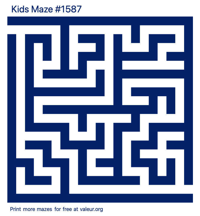 Free Printable Kids Maze number 1587