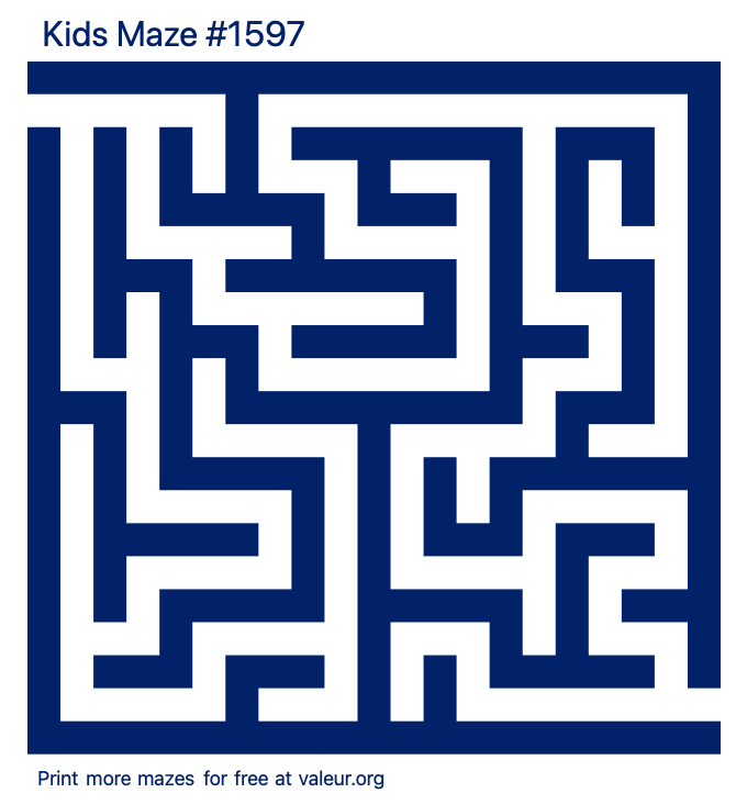 Free Printable Kids Maze number 1597