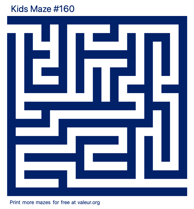 Free Printable Kids Maze number 160