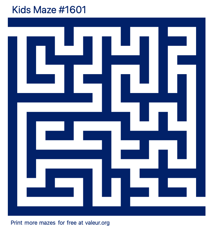 Free Printable Kids Maze number 1601