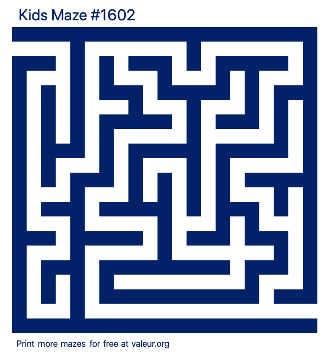 Free Printable Kids Maze number 1602