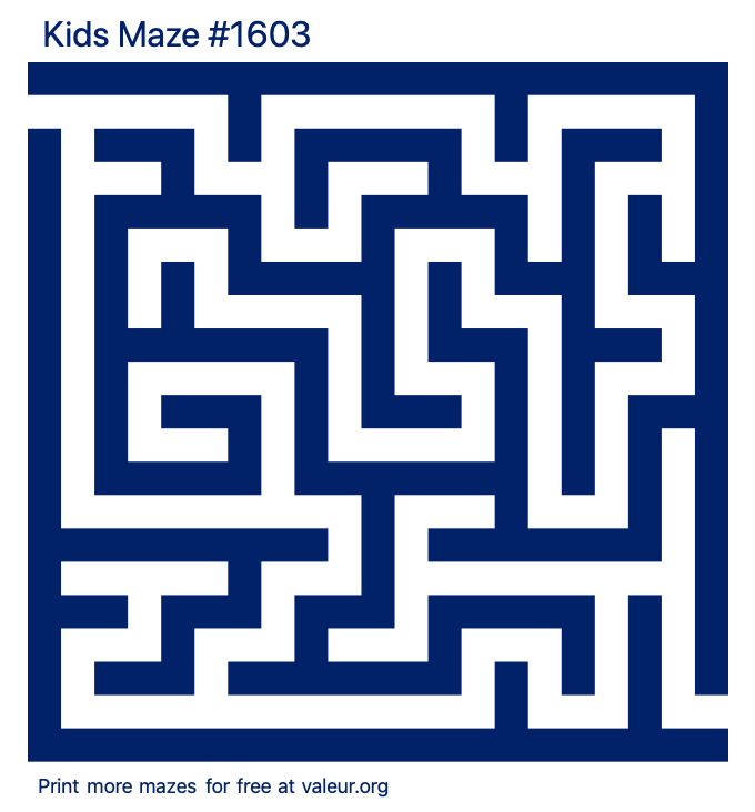 Free Printable Kids Maze number 1603