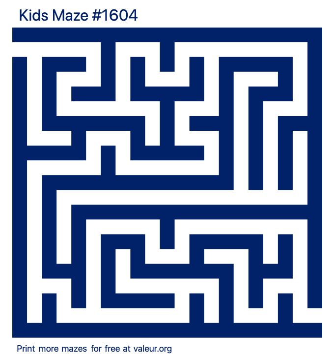 Free Printable Kids Maze number 1604