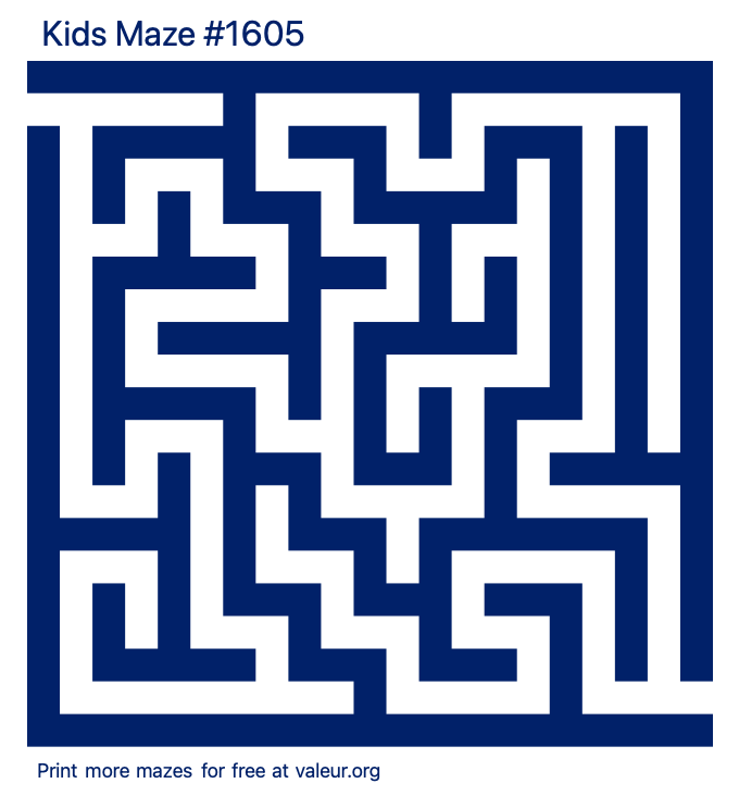 Free Printable Kids Maze number 1605