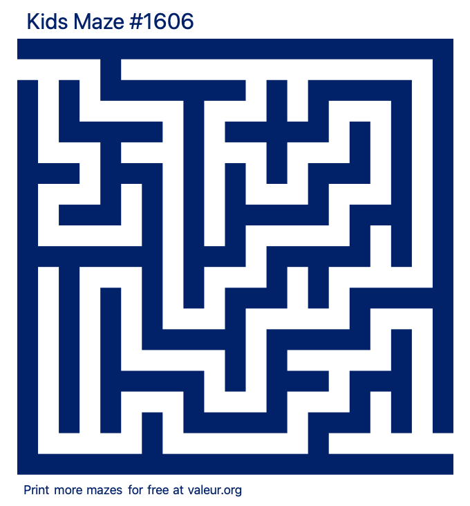 Free Printable Kids Maze number 1606