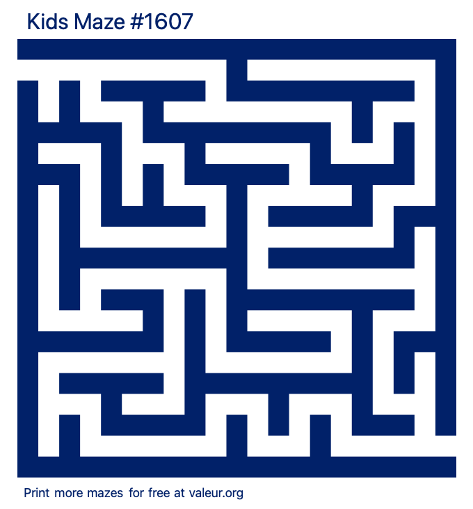 Free Printable Kids Maze number 1607