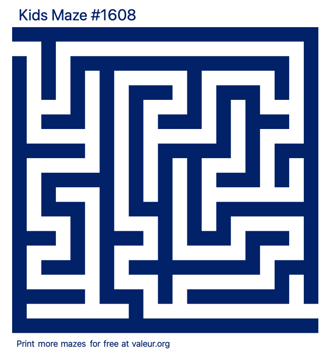 Free Printable Kids Maze number 1608