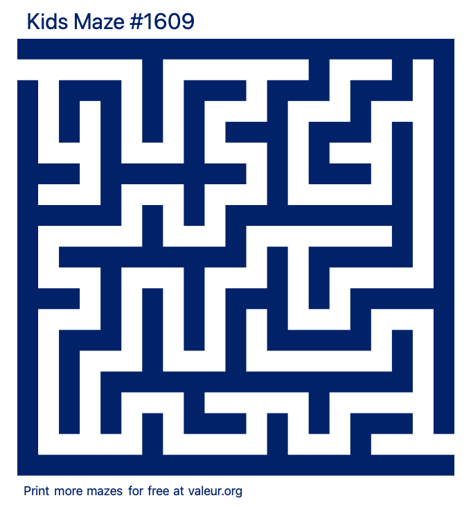 Free Printable Kids Maze number 1609