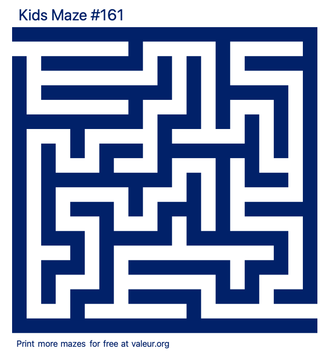 Free Printable Kids Maze number 161