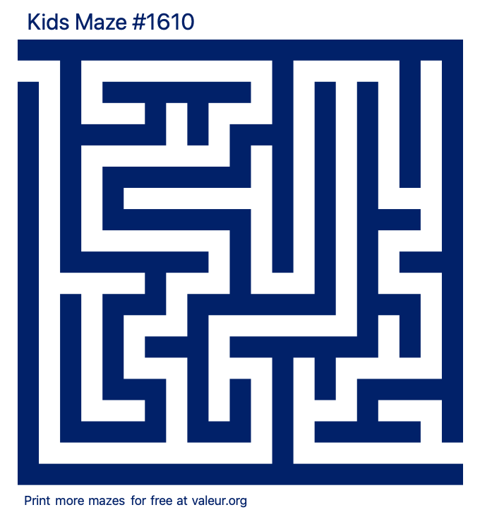 Free Printable Kids Maze number 1610