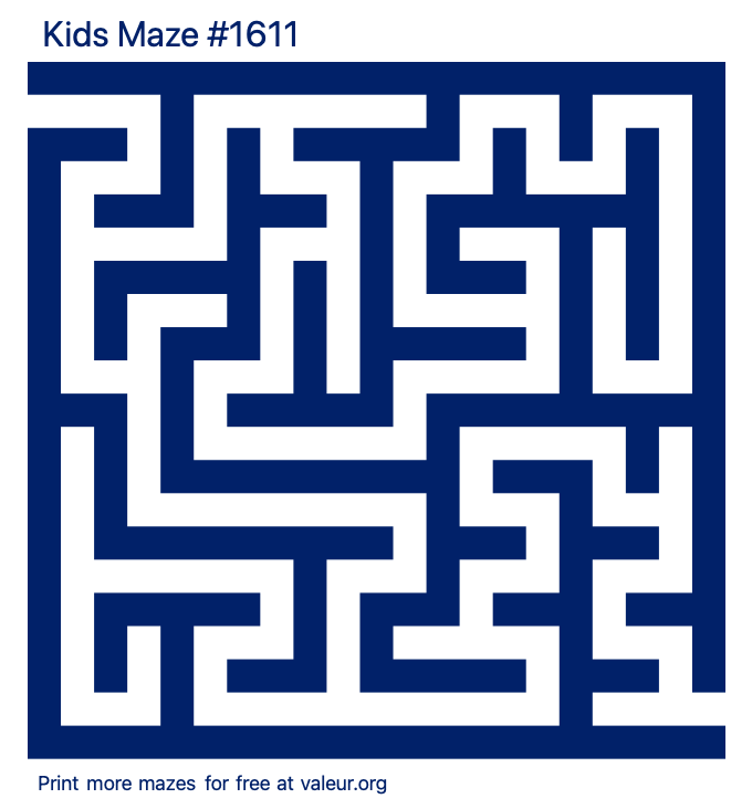 Free Printable Kids Maze number 1611