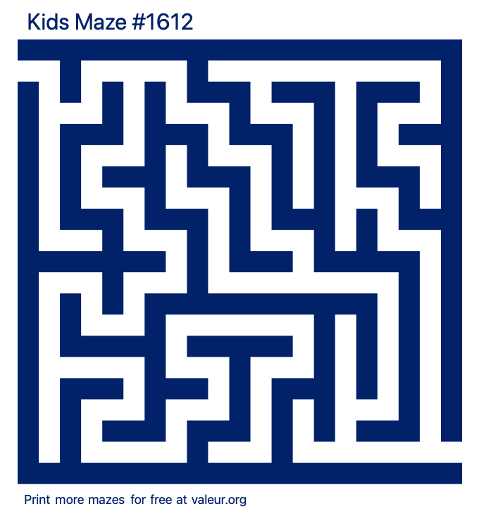 Free Printable Kids Maze number 1612