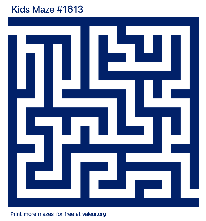 Free Printable Kids Maze number 1613